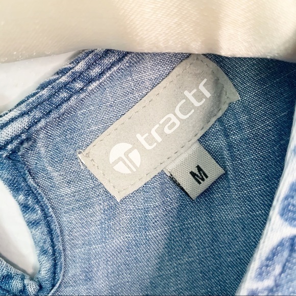 TRACTR NORDSTROM Big Girls Tie Front Blue Dress - Picture 6 of 7